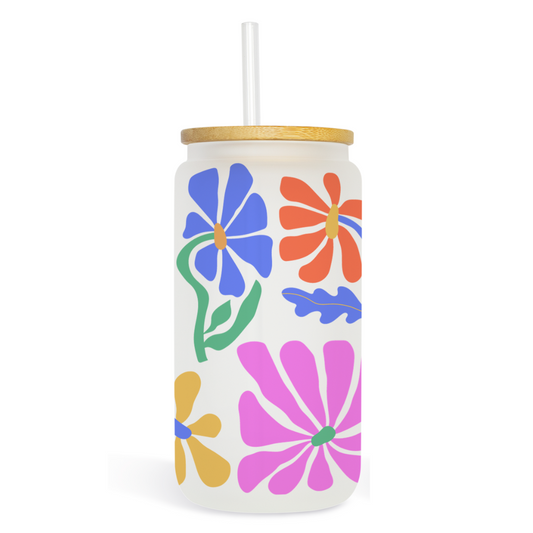 GLASS TUMBLER | COLOURFUL FLOWERS